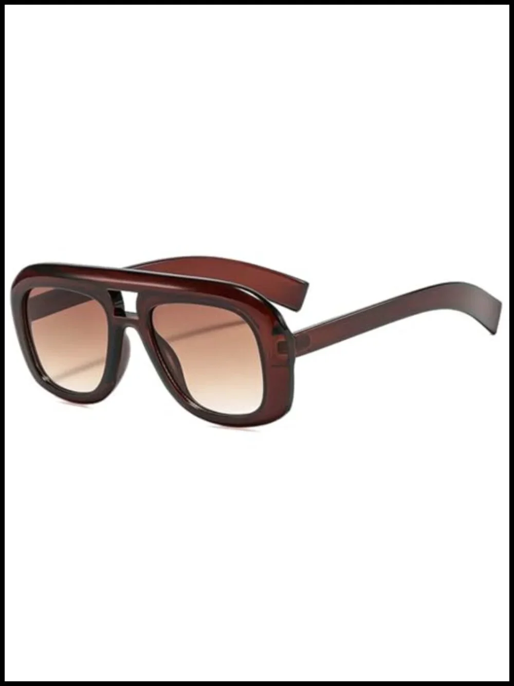 Retro Double Bridge Square Sunglasses Women UV400 Gradient Pilot